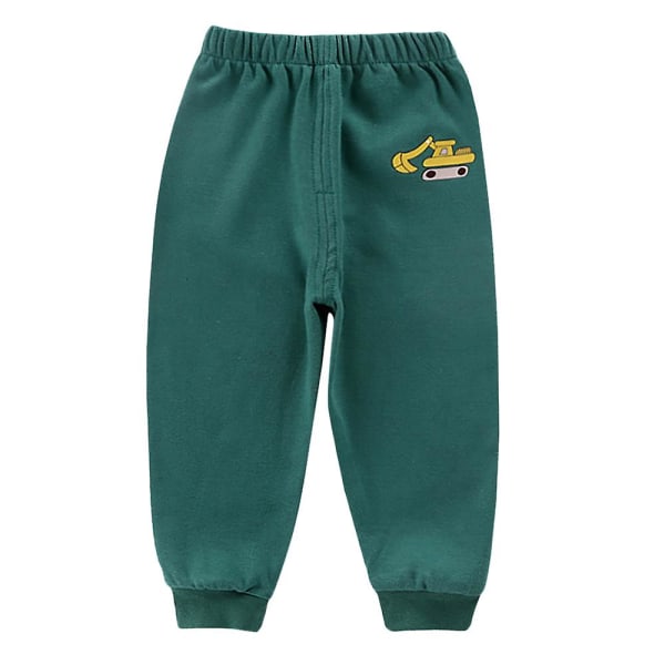 Børn Unisex Tegneserieprint Elastiske Taljebukser Joggingbukser Sportstøj Green 12-18 M