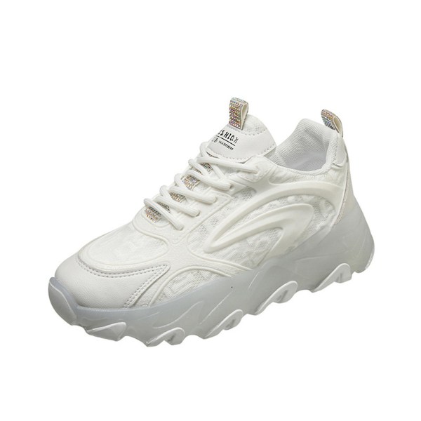 Dame Pustende Anti-lukt Sneakers Dame Snøresko Fritidssko Egnet For Gåing Dansing Bruk White 36