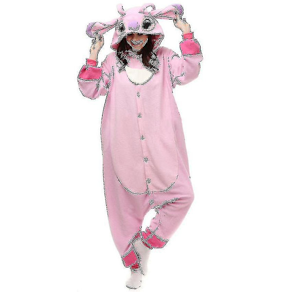 Stitch Pyjamas Anime Tecknad Sovkläder Outfit Jumpsuit pink XL
