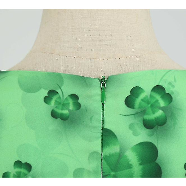 Naisten St. Patrick's Day Retro Lyhythihainen Iso Hame Mekko COLOR2 L