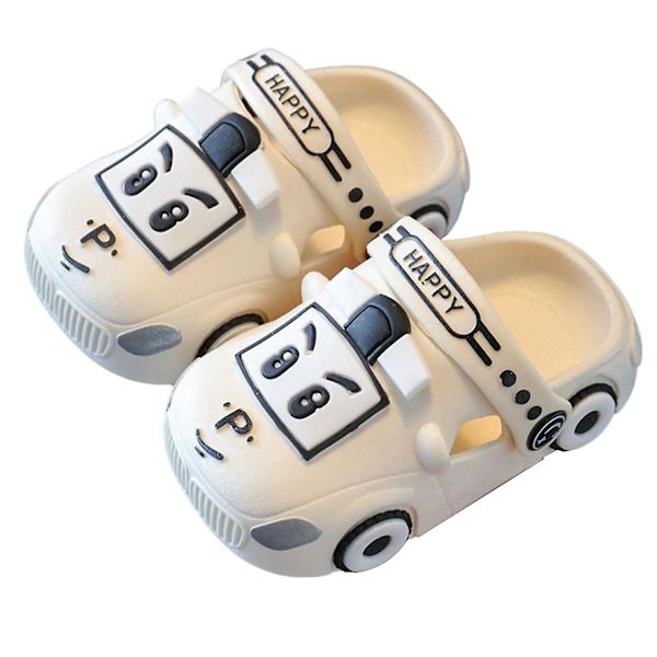 Barns Tecknade Bilsandaler Halkfria och Kollisionssäkra Sandaler Perfekta För Strand Pool Resor White 27-28 inner Length 17.5