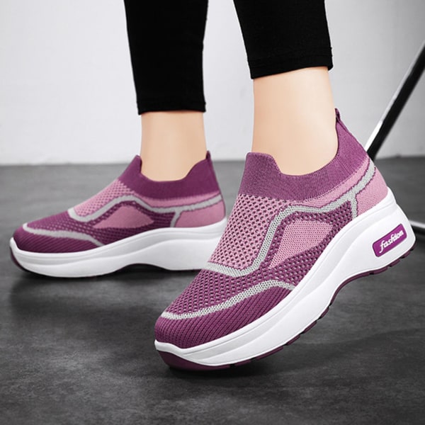 Dam Flat Bottom Mesh Skor Halkfria Mjukbottnade Skor Gåva Till Flickvän Kvinnlig Älskare Pink 41