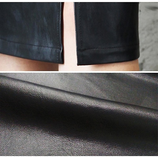 Dam Pennskirt i PU-Läder, Mode, Knälång, Midi, Bodycon, Plus Size 4XL