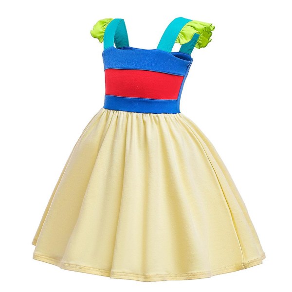 Barn Flickor Colorblock Sommarfest Ärmlös tankklänning A-linje prinsessklänningar 4-5Years