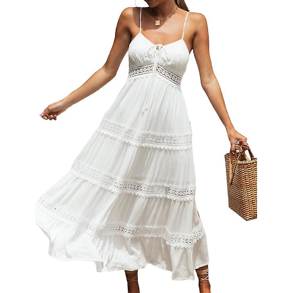 Dam Strappy Cami Spetsklänning Smock Sommarklänning XL