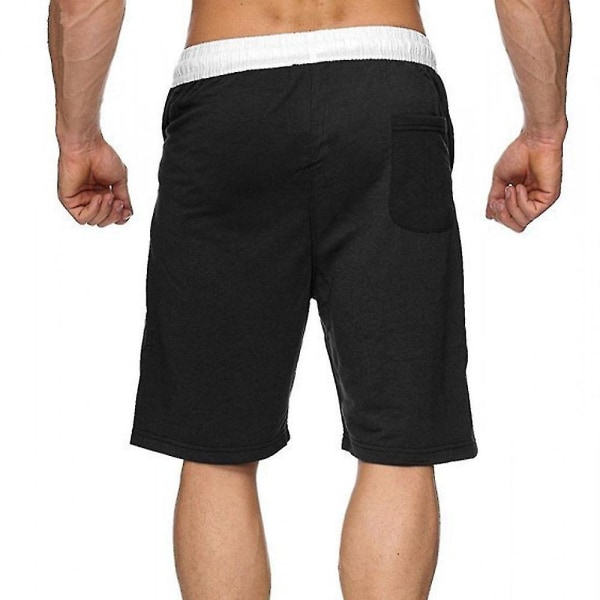 Badshorts för män Simning Joggings Gym Boardshorts Trunkar Badkläder Strand Sommar Black M