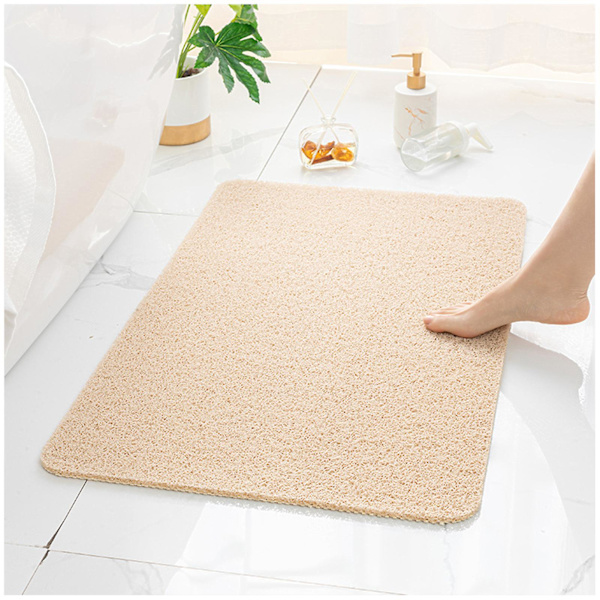 Liukumaton kylpyhuonematto vedenpitävä PVC-lattiamatto kylpyammeeseen ja WC:hen Beige