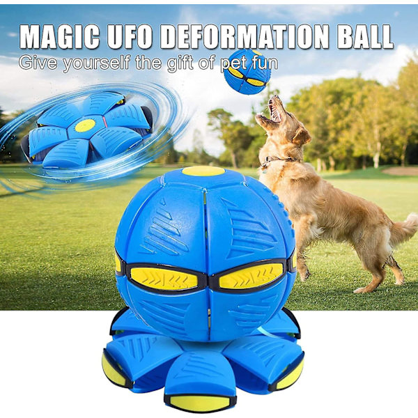 Flygande TeFat Boll Leksak Portabel Dekompressions Magisk Ufo Boll Leksak, Utomhus Deformerade Boll Leksaker Gåvor Till Barn Husdjur Blue
