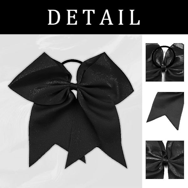2 st Stora Cheer Bows, 8 Tum Jumbo Cheer Hårrosetter Hästsvanshållare Elastiskt Band För Cheerleaders Tonårsflickor, Håraccessoarer med Rosett Red