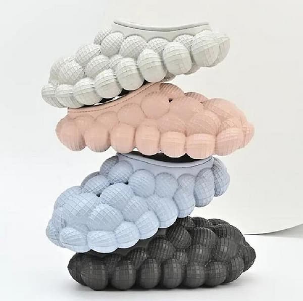 Vinter Varma Bubbeltofflor, Termiskt Fodrade Bubbel Slides, Massage Bubbeltofflor Black 40-41