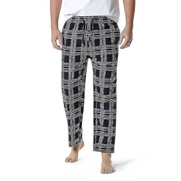 Miesten puuvillaiset kudotut pyjamahousut, ruudulliset kevyet olohousut COLOR 8 XL