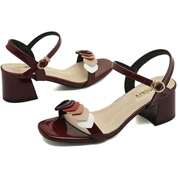 Sandaler for kvinner - lette sandaler med åpen tå Wine Red 34