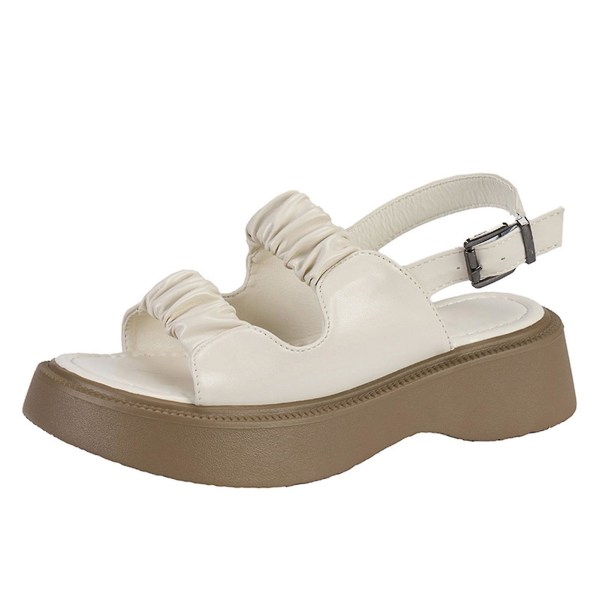 Dam Buckle Strap Casual Sandaler Tonårsflickor Festsandaler Lämpliga För Shopping Inomhuspromenader White 38