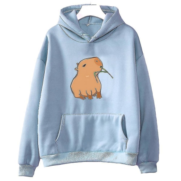 Rolig Capybara Tryck Hoodie Dam/Herr Kawaii Cartoon Toppar Sweatshirt För Flickor Unisex Mode Harajuku Grafisk Hooded Pullovers dark green M