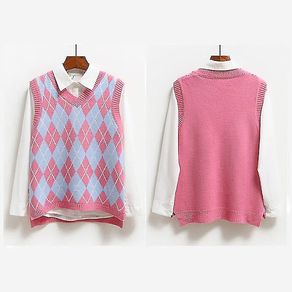 Strikket Vest, Afslappet Pullover Elastisk Sweater Green XL