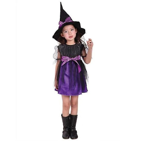 2-15 Vuotta Lasten Tyttöjen Noidan Cosplay-asut Hieno Puku Asusetti Purple 120cm