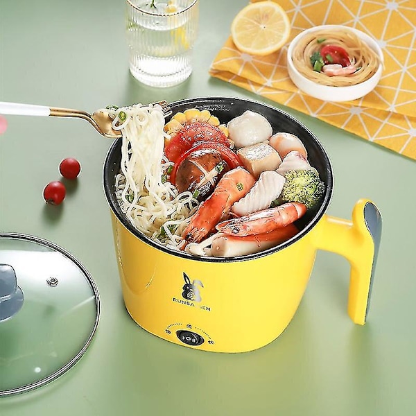 Elektrisk stekpanna 1,8l Hög Kapacitet Multifunktionella Köksapparater Hot Pot Mini Non-stick Mat Nudel Matlagningspanna Ägg Ste Green