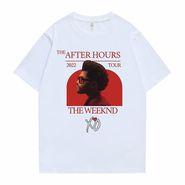 The After Hours Tour The Weeknd X'o Grafisk T-shirt Herr Nyhet Bomulls T-shirts Män Kvinnor Mode Sommar Oversized T-shirt White S