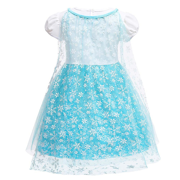 Frost Elsa Barn Flickor Tyllklänning Födelsedagsfest Puff Kortärmad Prinsessklänning 3-4 Years