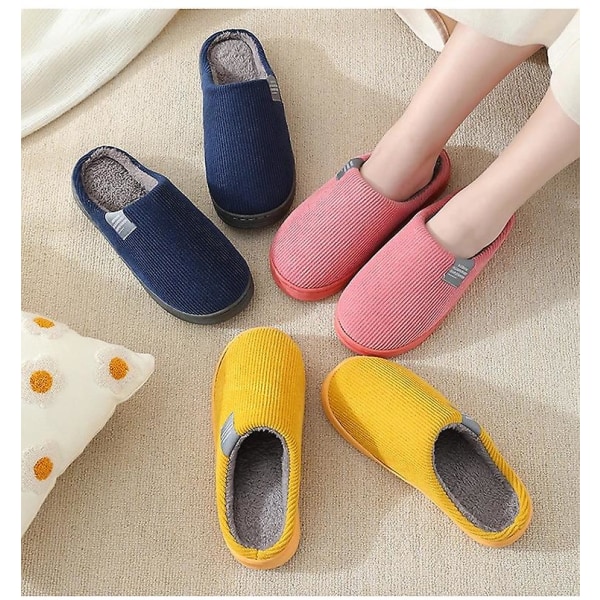 Vinter Innendørs Dame Tøfler Varme Høst Sklisikre Hjem Plysj Anti-skli Herre Sko Hus Gulv Myke Stille Slippers purple 38 39