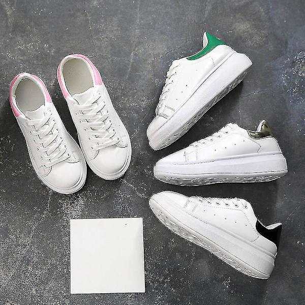 Fashion Höst Vinter Dam Casual Skor Låg Andas Snörning Loafers Dam Flickor Vit Fritid green 36