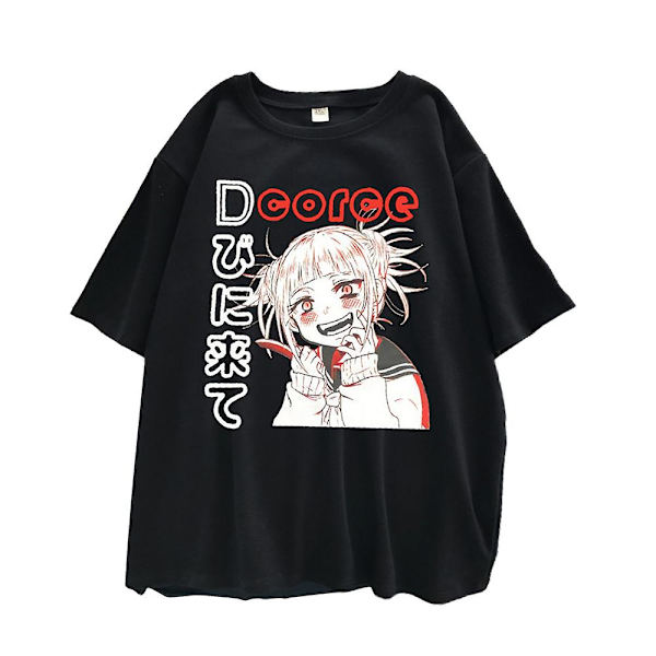 Naisten Anime Goth Tyylinen Printti T-paita Y2k Harajuku Kesäinen Lyhythihainen Rento Pyöreä Kaula-aukko Löysä Istuvuus Toppi M