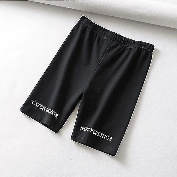 Leggings med tryk af korte afsnit og bogstaver til kvinder Black M