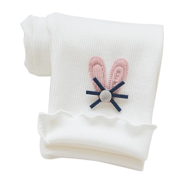 Thermal strumpbyxor för toddler för flickor Tecknad kanin Stretch Barn Långbyxor Underkläder Underkläder För 2-9 år White 5-6 Years