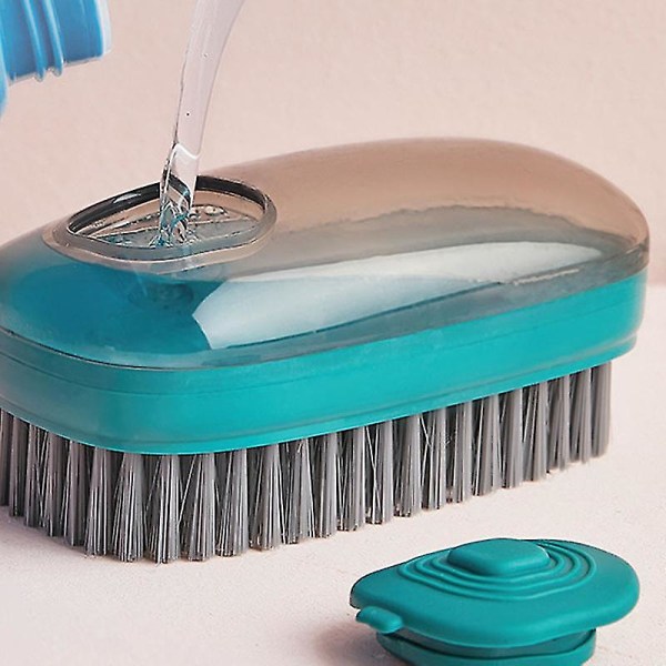 Multifunktionell flytande rengöringsborste Bärbar hushållsdiskborste för badrumskök Blue