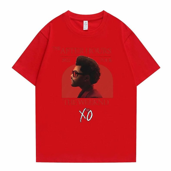 The After Hours  Tour The Weeknd X'o Grafisk T-shirt Herr Nyhet Bomull T-shirts Herr Dam Mode Sommar Oversize T-shirt Red L