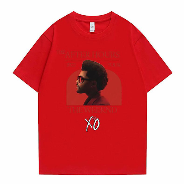 The After Hours Tour The Weeknd X'o Grafisk T-skjorte Mann Nyhet Bomulls T-skjorter Menn Kvinner Mote Sommer Oversized T-skjorte Red M