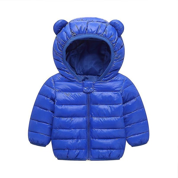 Barn Pojkar Flickor Vinter Pälsfodrad Parkas Kappa Vadderad Varm Dunjacka Ytterkläder Blå Blue 120cm