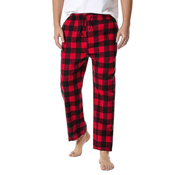 Herre Bomuld Vævede Pyjamasbukser, Letvægts Lounge Sovbukser med Tern COLOR 3 XL