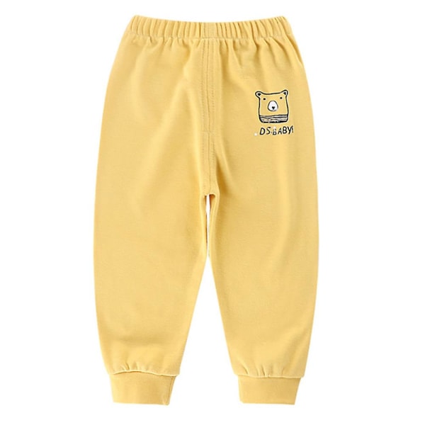 Barn unisex tecknad printed elastiska midja byxor Joggingbyxor Sportkläder Yellow 9-12 M