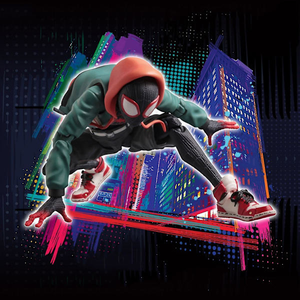 Spider-Man: Into The Spider-Verse Miles Morales Sentinel SV Superhelte Led Flytbar Figur Samlerobjekt Model Action Figur Model