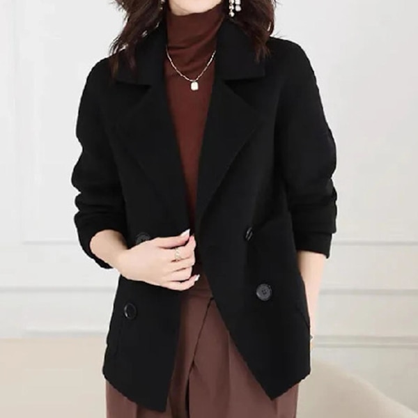 Dame Vinter Plus Size Jakke Oversized Koreansk Versjon Varm Kappe Frakk For Daglig Arbeid Kontorbruk Black 3XL