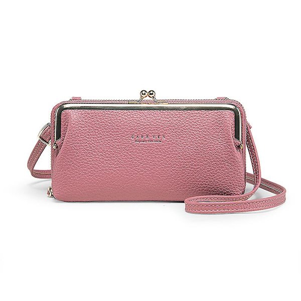 Naisten laukut Korealainen muoti olkalaukku crossbody-laukku matkapuhelinlaukku monitoiminen vaakalaukku Light Purple