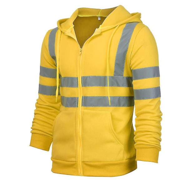 Reflexrandiga arbetskläder för män inom renhållning Yellow 2XL