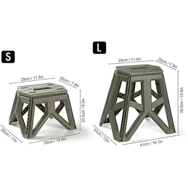 Fällbar pall Fällbar pall för barn och vuxna Pallstol för camping fiske hem kök Army Green L