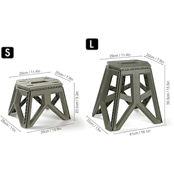 Hopfällbar Pall Hopfällbar Stegpall För Barn Och Vuxna Pallstol För Camping Fiske Hem Kök Army Green L