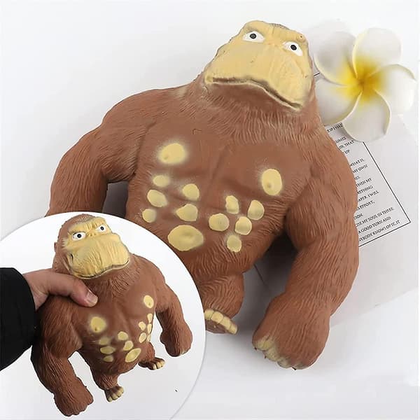 Elastisk Gummigorilla Fylt med Lim-sand, Dyrefigur Høy-elastisk Strekkbar Dekompresjon, Dekompresjonsleke
