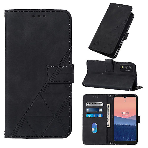 Fodral för Tcl 30t Snodd Crossbody Halsrem Telefonfodral Plånbok Magnetiskt Läderfodral black