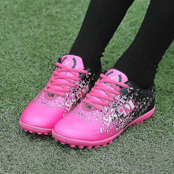 Trend Pojkar Fotbollsskor Spikes Fotbollsskor för ungdomar Stövlar Atletisk Sneaker 3ca1888 Pink 38