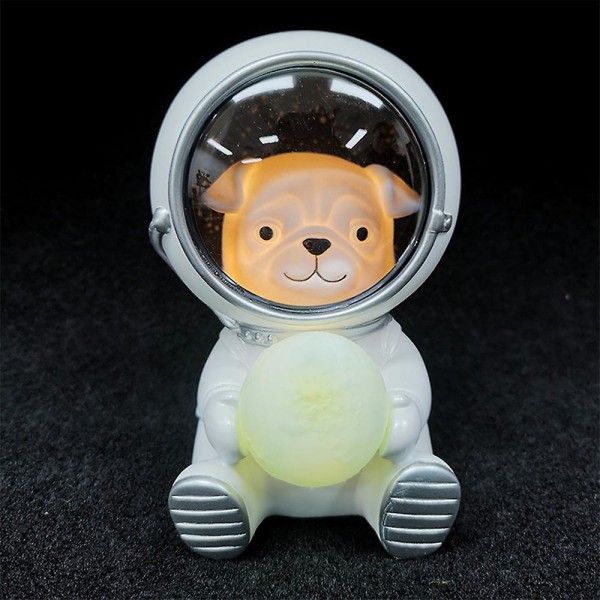 Söt Astronaut Nattljus Creative Resin Bordsskiva Dekoration För barns födelsedagspresent Puppy