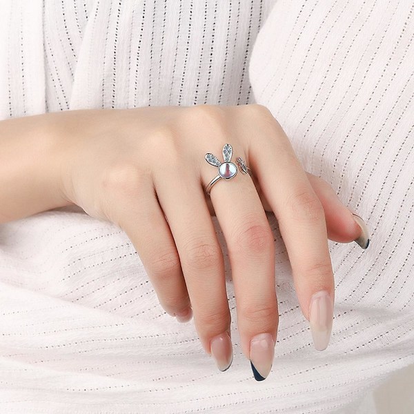 Glitter Kanin Justerbar Åbningsring Kanin Gulerod Fingerring Dame Smykker