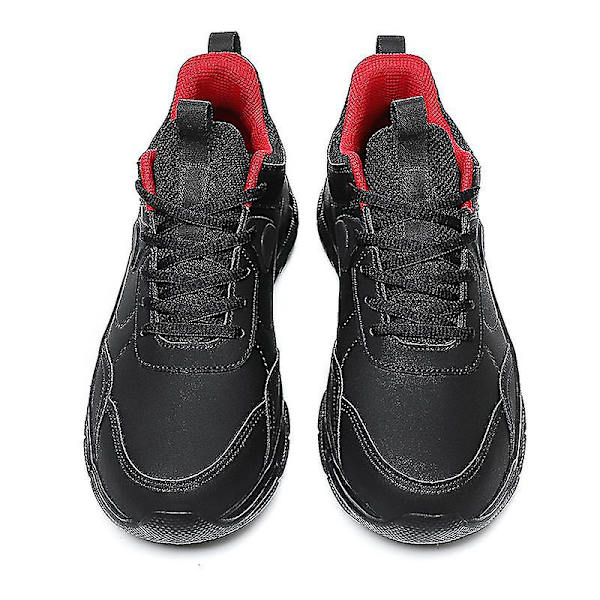Ny Trend Herre Letvægts Sneakers Åndbare Løbesko Mode Sportssko 3ds825 BlackRed 43