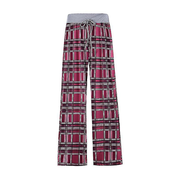 Dame Stretch Bukser med Brede Ben og Tern Dame Højtaljede Bukser Pink XXL