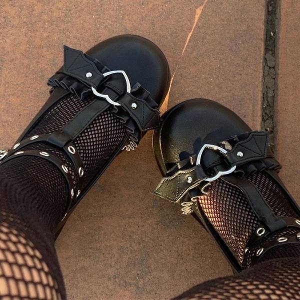 Sweet Heart Solkikiila Mary Janes Naisten Pinkki T-remmi Paksu Platform Lolita Kengät Nainen Punk Goth Cosplay Kengät 43 PINK-87 42