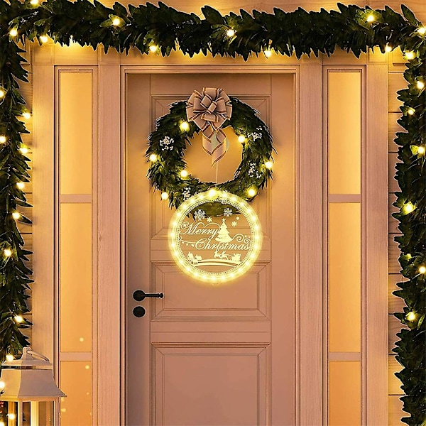 Jul Fairy Ljusslinga Dekor Dörr Fönster Lampa Julgran Ornament E