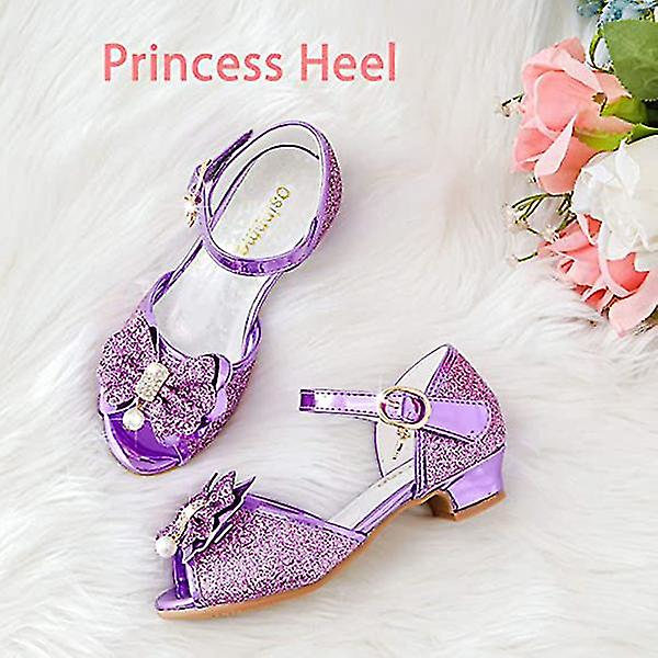 Småbørn Lille Stort Barn Piger Bryllupssandaler Purple 34